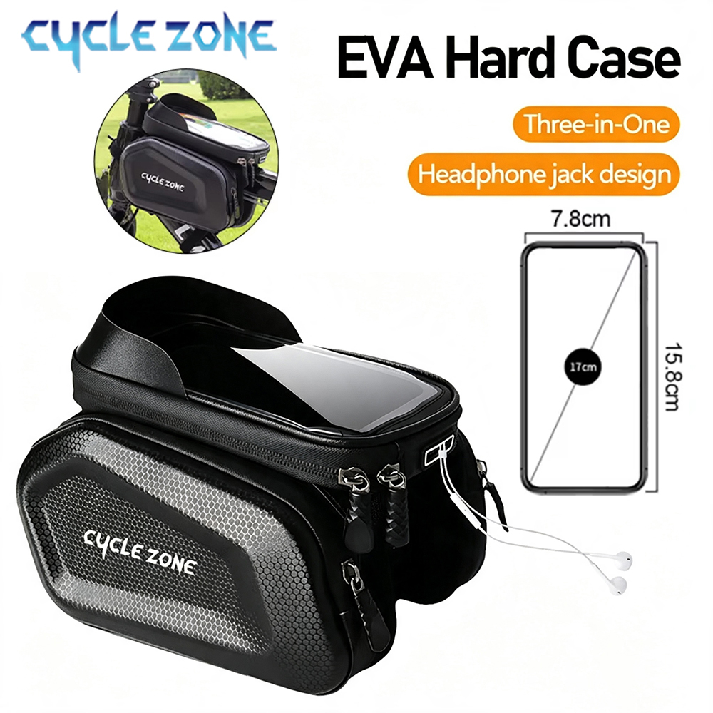 Phone Zone Accessories - 自転車バッグタッチスクリーン防水電話ケースホルダー自転車フロントフレーム自転車収納トップチューブバッグオーガナイザーサイクリングアクセサリー