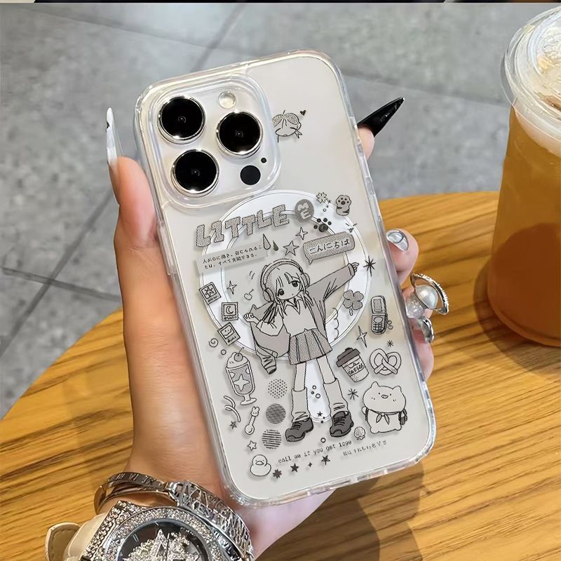 Phone Accessories For Girls - 可愛いアニメ甘いアニメガールのスマホケース、マグネット式iPhone 17 AIR 16 E 15