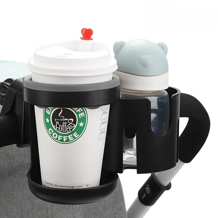 Phone Accessories Baby - ベビーカーカップホルダー 2 in1 調節可能なミルクボトルコーヒーカップ電話ホルダーユニバーサルウォーターボトルホルダーベビーカーアクセサリー