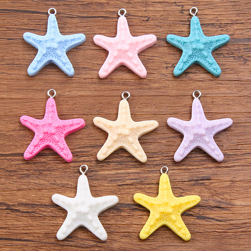 Phone Accessories Jewelry - 10 個ドーパミンカラーヒトデ樹脂チャームオーシャンペンダント DIY アクセサリー電話バッグブレスレットジュエリークラフトギフト用