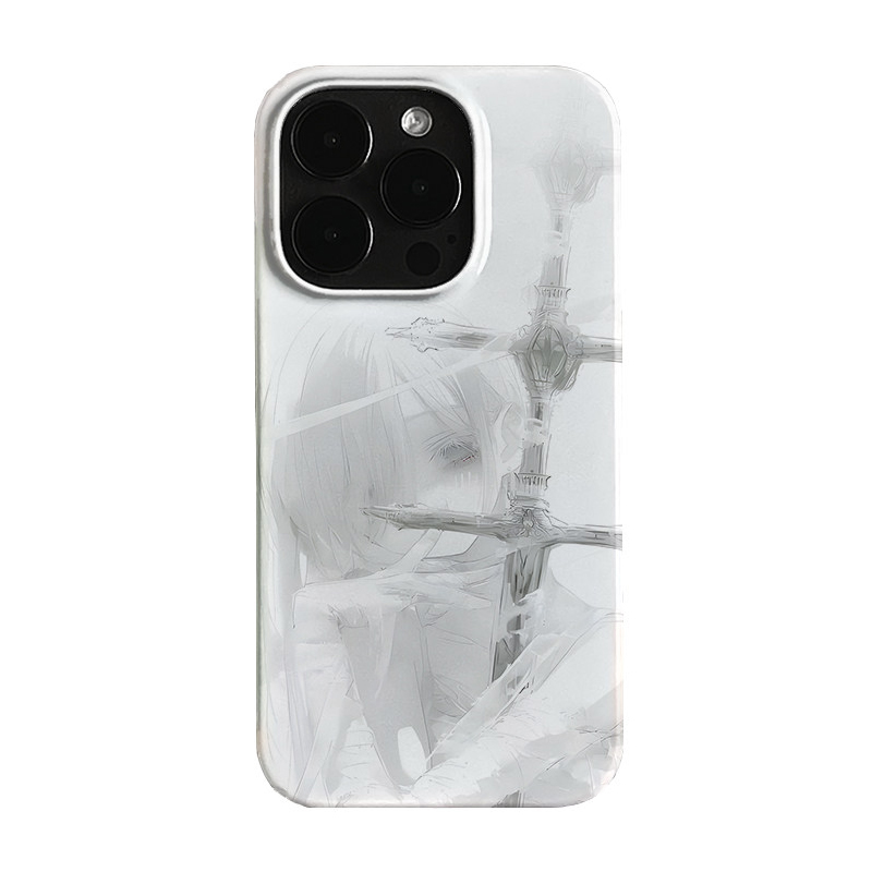 Phone Accessories For Girls - 美しいアニメガールと剣のクールなゼリー風スマホケース iPhone 17 Air 16 Pro