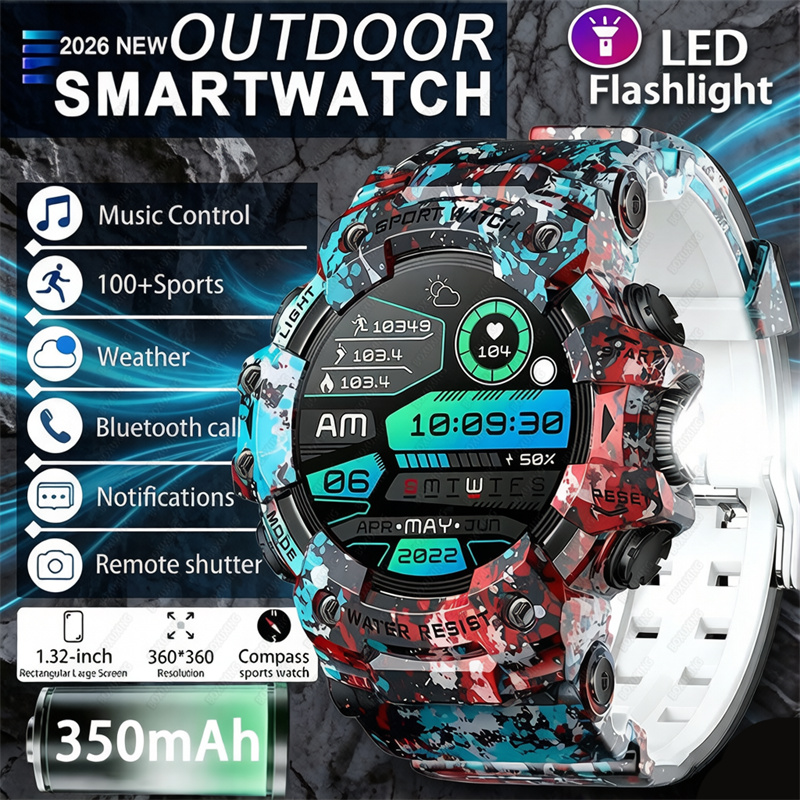 Phone Zone Accessories - 2026 スマートウォッチスポーツアウトドア防水 Bluetooth 電話通話心拍数コンパス懐中電灯スマートウォッチ男性ギフトスマートアクセサリー