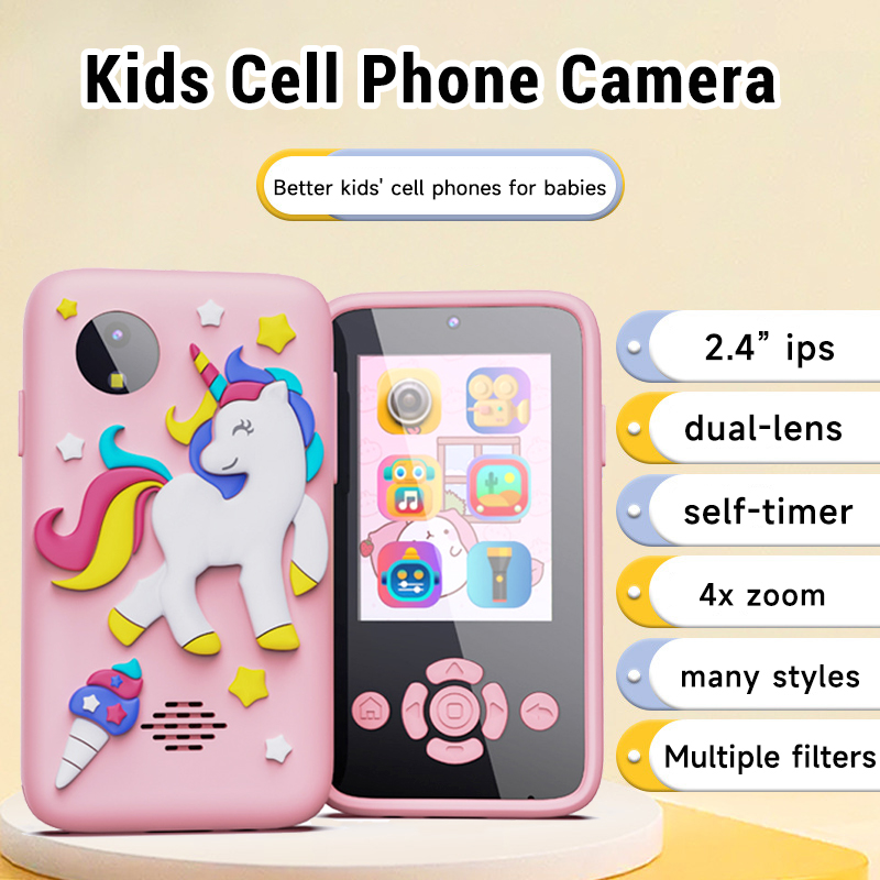 Phone Accessories Baby - ベビーフォンおもちゃ スマートフォンカメラおもちゃ 漫画風ミュージカルミニ携帯電話学習玩具 シリコンカバーおもちゃ キッズデジタルカメラギフト