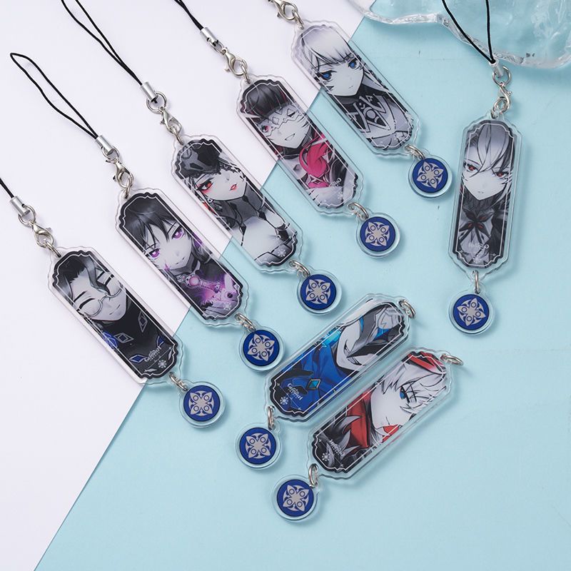 Phone Accessories Jewelry - 8 個アニメキーホルダー原神インパクトファトゥイピエロザドクターイルドットーレ電話チャームアクセサリーペンダントキーリングバッグジュエリーギフト