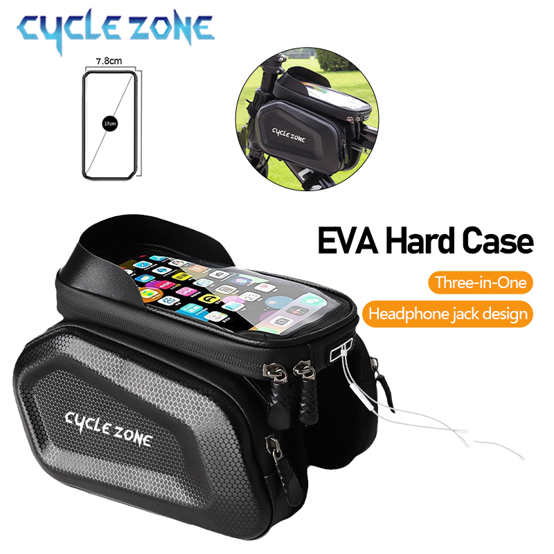 Phone Zone Accessories - タッチスクリーン電話ケースホルダー、トップフレーム、チューブバッグ、大容量、MTB、ロードバイク、サイクリングアクセサリー
