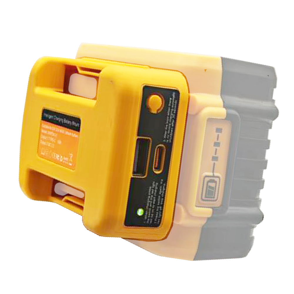 Phone Accessories Types - デウォルト18V用USB Type-C電源アダプターバンク、XL 20Vリチウム電池ケース、ノートパソコン、携帯電話充電コンバーター、ベルトバックル