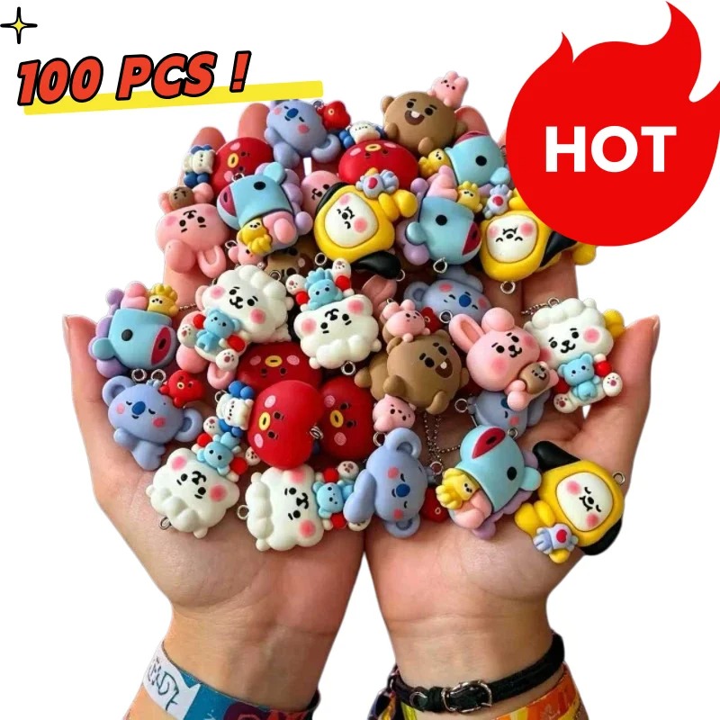 Phone Accessories Jewelry - 7 個 BT21 樹脂漫画チャーム DIY アクセサリークラフト用品ジュエリー作成用イヤリングネックレスブレスレットペンダント電話デコ