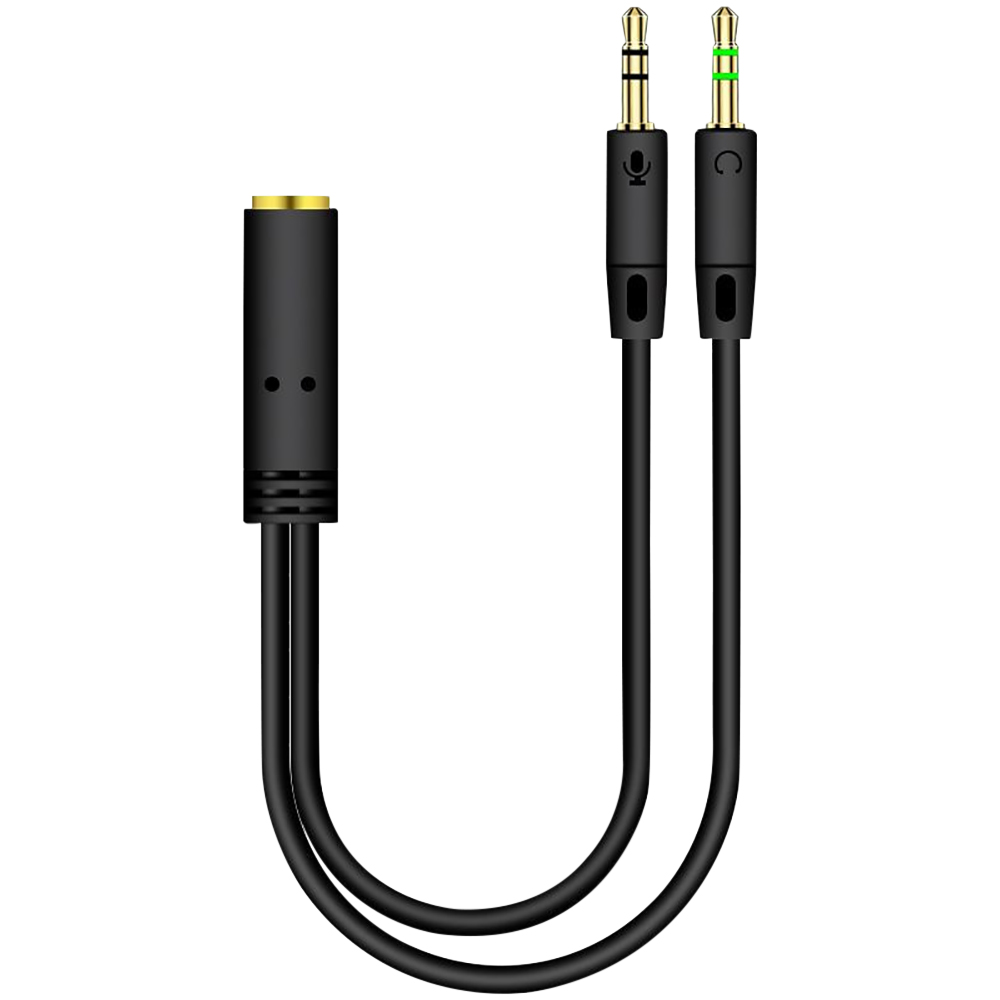 Earphone Splitter Jack - ヘッドフォンアダプター,オスからメスへのジャック2個,コンピューター用オーディオスプリッター,マイク3.5mm,補助Yスプリッター,マイク,ケーブルコンバーター