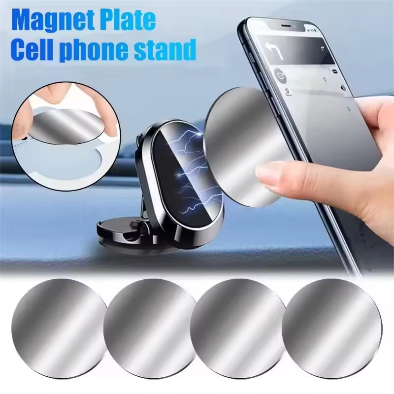 Phone Accessories Quotes - 50/1 個金属プレートディスク用マグネット自動車電話ホルダーラウンド鉄板ステッカー車磁気電話スタンドマウントアクセサリー