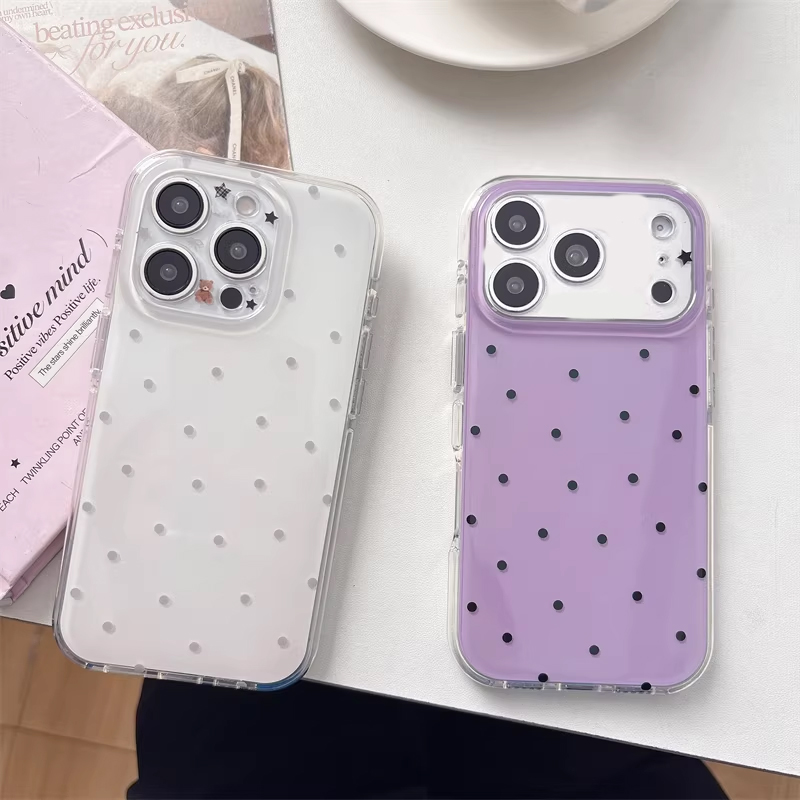 韓国のインスタ映え女子向けシンプルな紫の水玉模様のかわいい漫 - Phone Accessories For Girls のレビューと価格