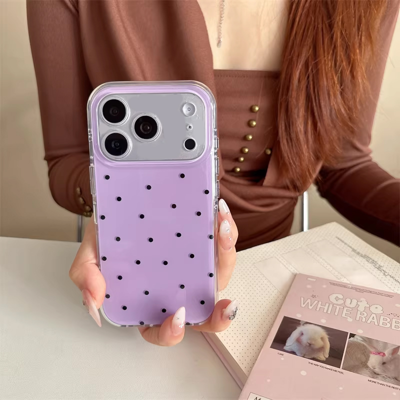 韓国のインスタ映え女子向けシンプルな紫の水玉模様のかわいい漫 - Phone Accessories For Girls のレビューと価格