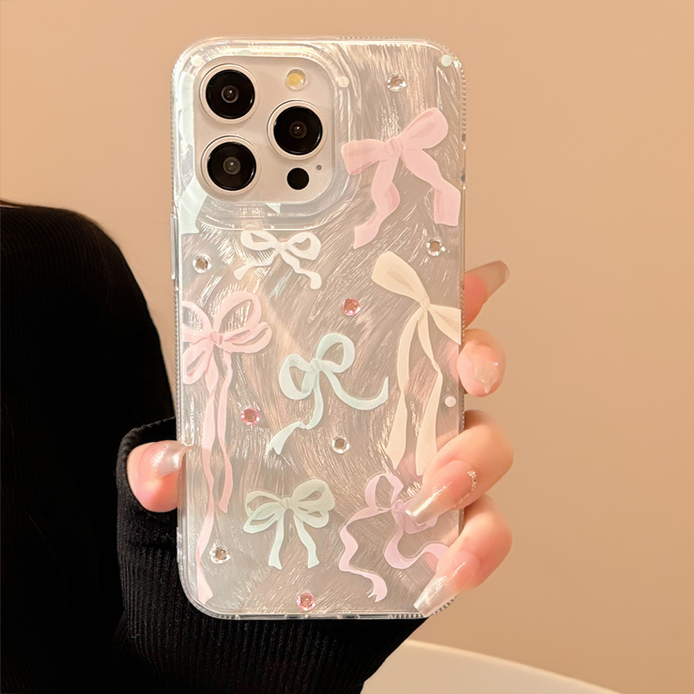 韓国のカラフルな蝶結びダイヤモンドステッカー付きiPhone - Phone Accessories Quotes のレビューと価格