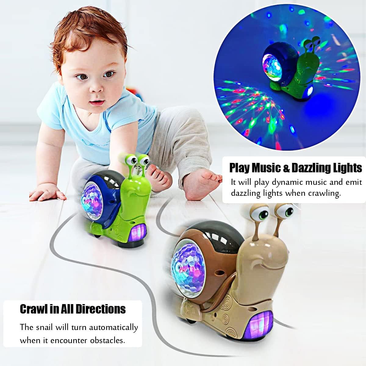 這うカタツムリの赤ちゃんおもちゃ、歩く腹ばいタイムダンス、早 - Phone Accessories Baby のレビューと価格