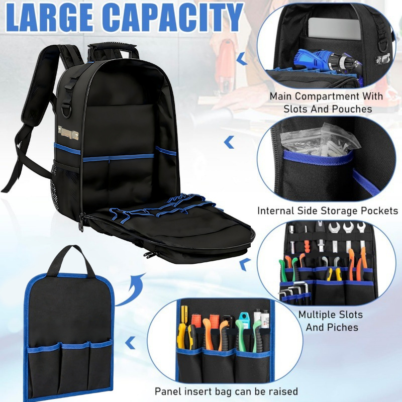 耐摩耗性オックスフォード生地ツール収納バックパック、ハードウ - Phone Zone Accessories のレビューと価格
