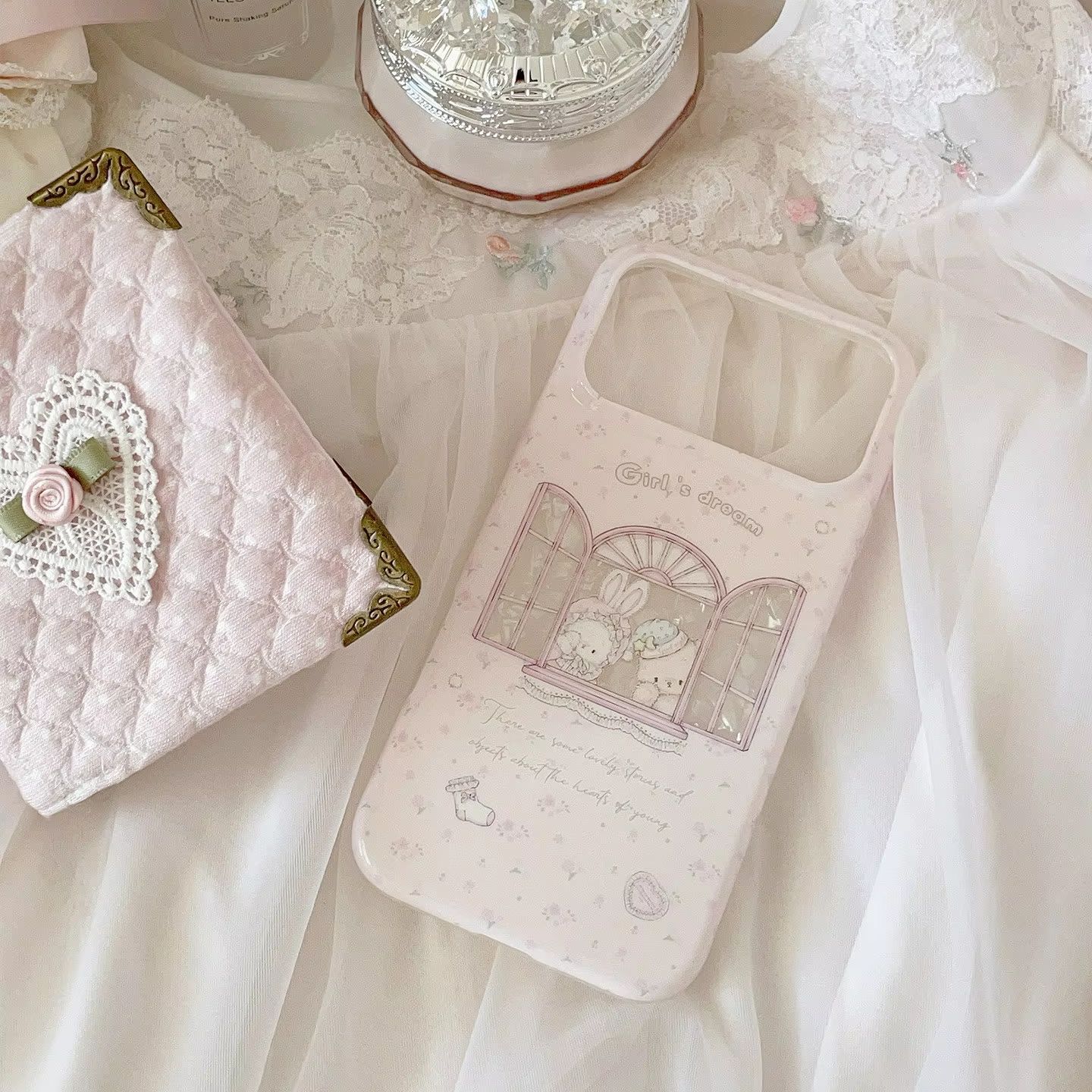 可愛いウサギと花柄のピンクY2Kガールズドリームフォンケース - Phone Accessories For Girls のレビューと価格