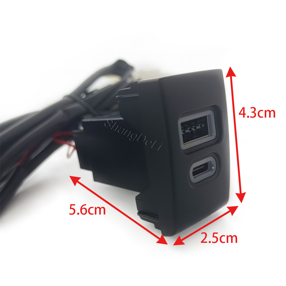 1PC 車の充電器ソケット QC3.0 デュアル PD タイ - Phone Accessories Types のレビューと価格