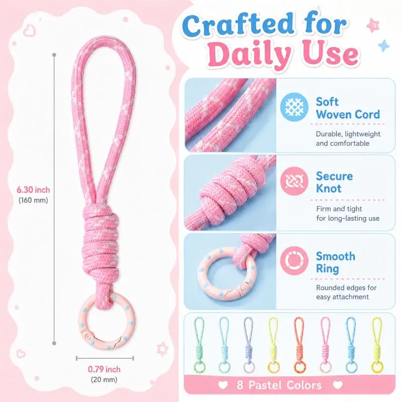 手織りキーホルダー 携帯電話ストラップ 紛失防止結び目ロープ - Phone Accessories Jewelry のレビューと価格