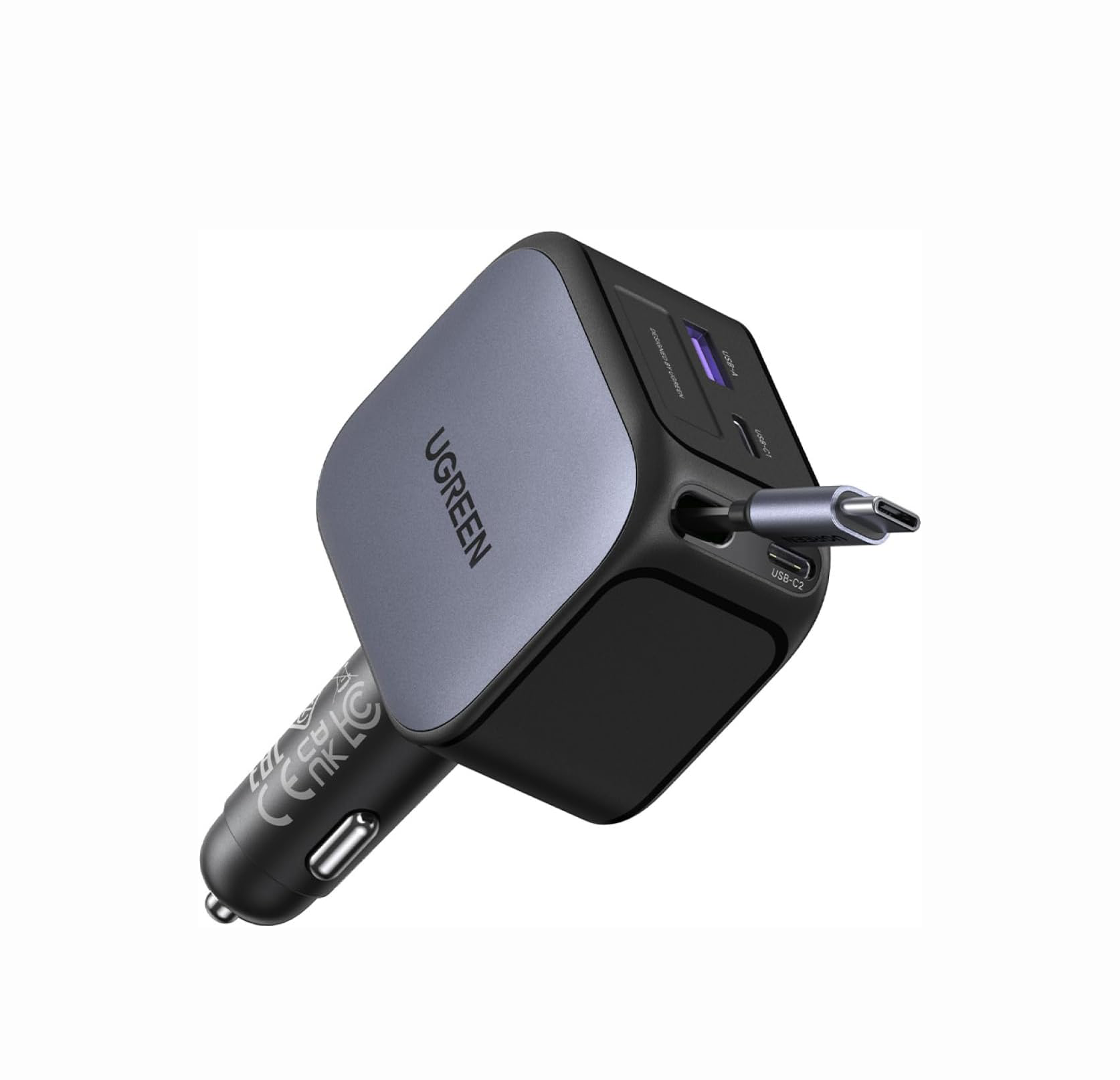 UGREEN 145W 3C1A格納式車載充電器、USB C - Fast Charging Cable のレビューと価格