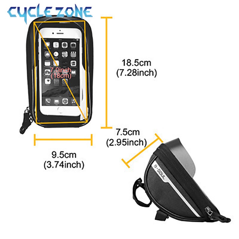 マウンテンバイクバッグタッチスクリーンサイクリングハンドルバ - Phone Zone Accessories のレビューと価格