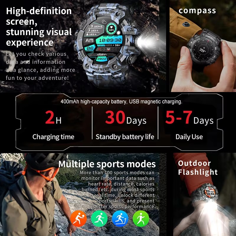 2026 スマートウォッチスポーツアウトドア防水 Bluet - Phone Zone Accessories のレビューと価格