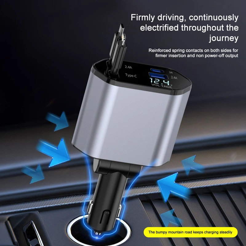 IPhone,Huawei, Samsung用の格納式カーチ - Fast Charging Cable のレビューと価格