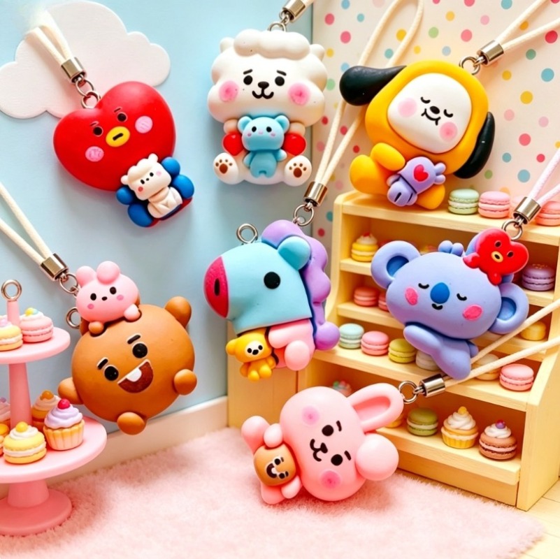 7 個 BT21 樹脂漫画チャーム DIY アクセサリークラ - Phone Accessories Jewelry のレビューと価格