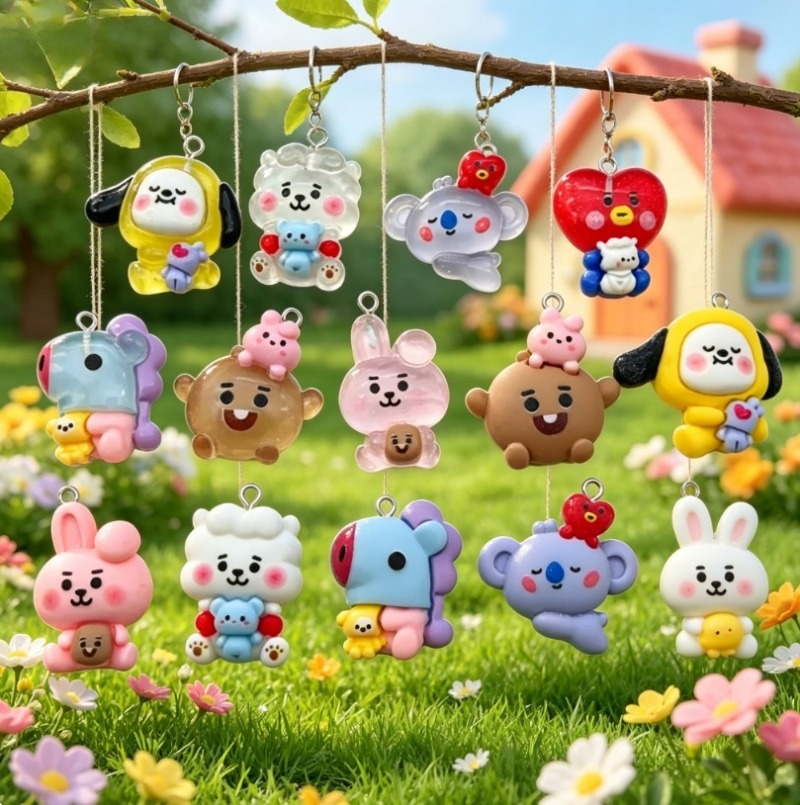 7 個 BT21 樹脂漫画チャーム DIY アクセサリークラ - Phone Accessories Jewelry のレビューと価格