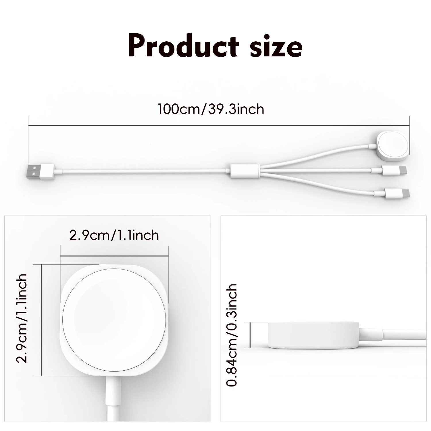 3 in 1 マグネット式腕時計充電器、iWatch 11  - Fast Charging Cable のレビューと価格