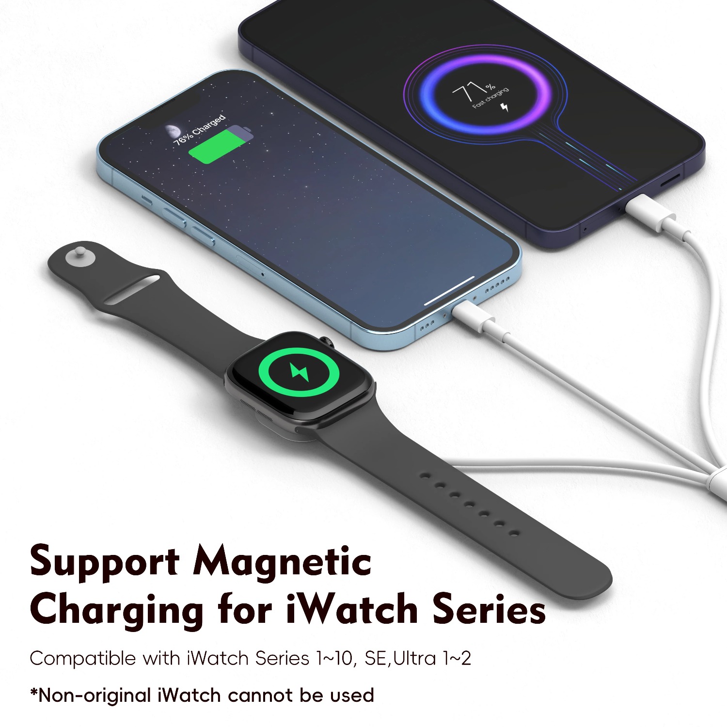 3 in 1 マグネット式腕時計充電器、iWatch 11  - Fast Charging Cable のレビューと価格