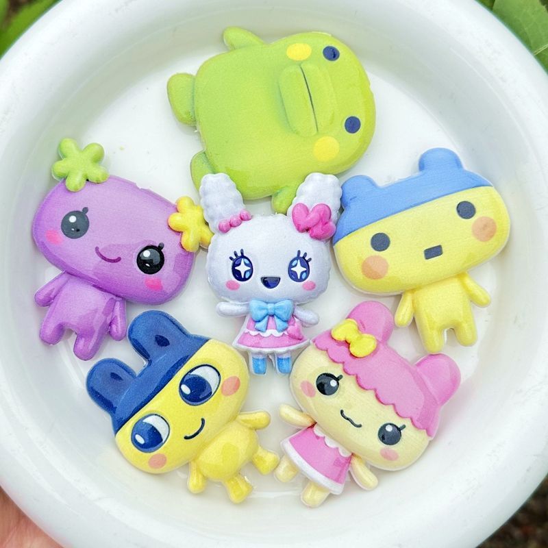 45mm漫画たまごっち両面印刷中空ビーズ、携帯電話バッグチェ - Phone Accessories Jewelry のレビューと価格