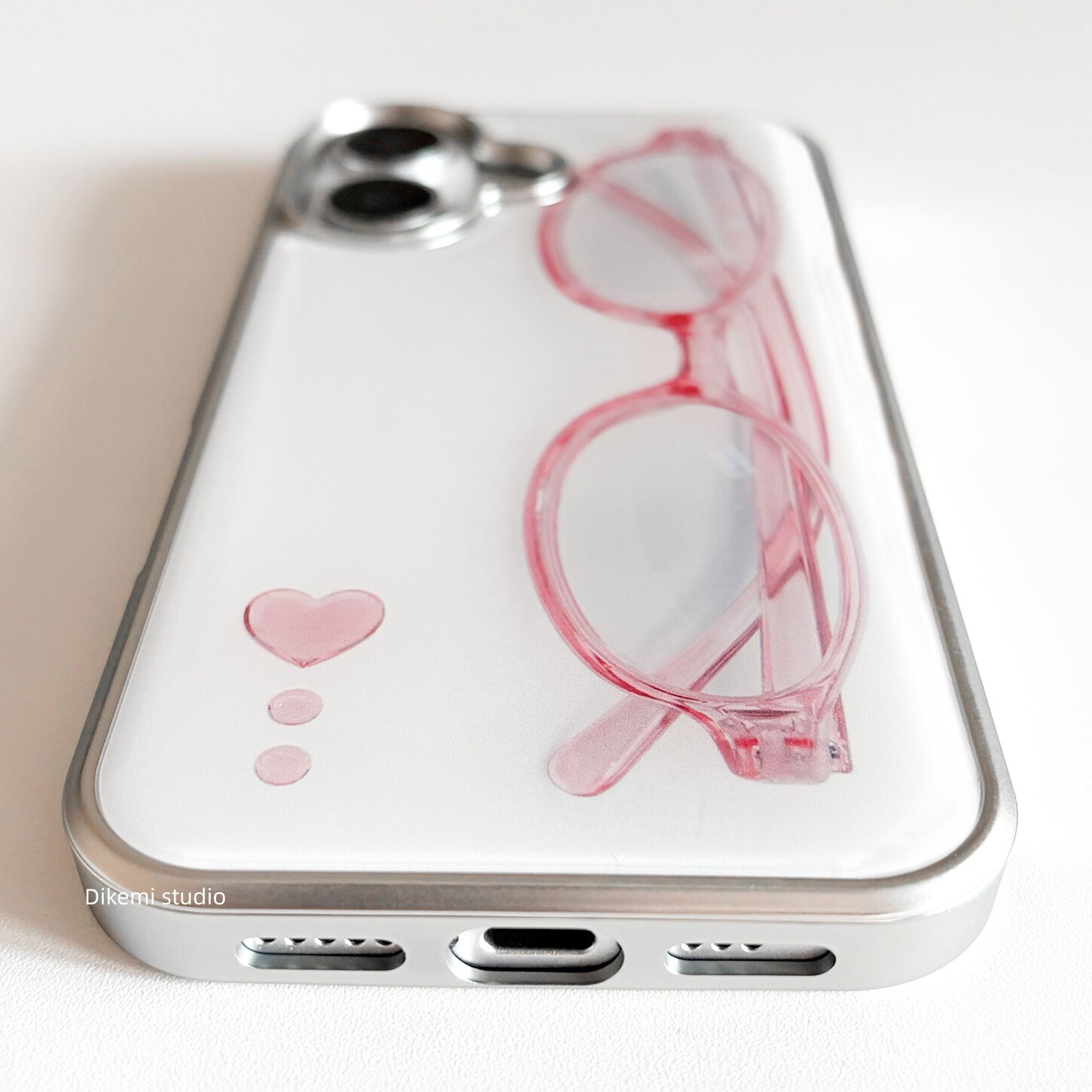 韓国の女の子らしいピンクのメガネとハートが可愛いスマホケース - Phone Accessories For Girls のレビューと価格