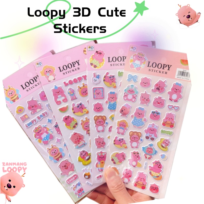 新しいポロロアニメのかわいいループ状3Dフォームステッカー、 - Phone Accessories Quotes のレビューと価格