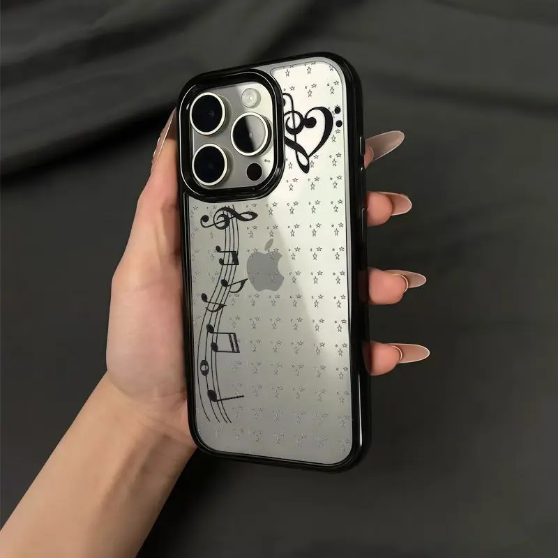 新しい可愛いINS風漫画ガール音符星柄スマホケース iPho - Phone Accessories For Girls のレビューと価格