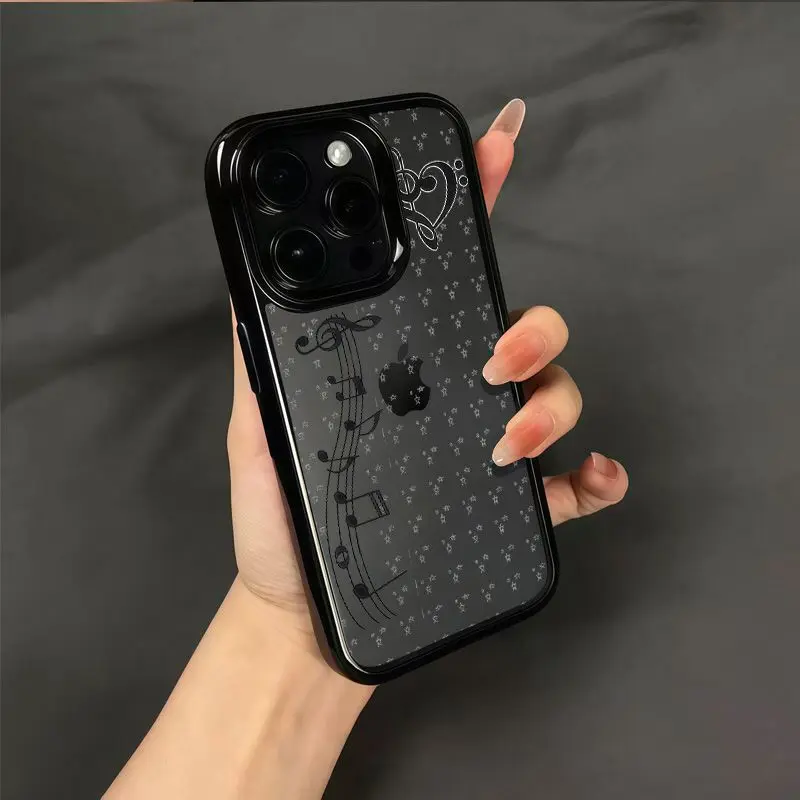 新しい可愛いINS風漫画ガール音符星柄スマホケース iPho - Phone Accessories For Girls のレビューと価格