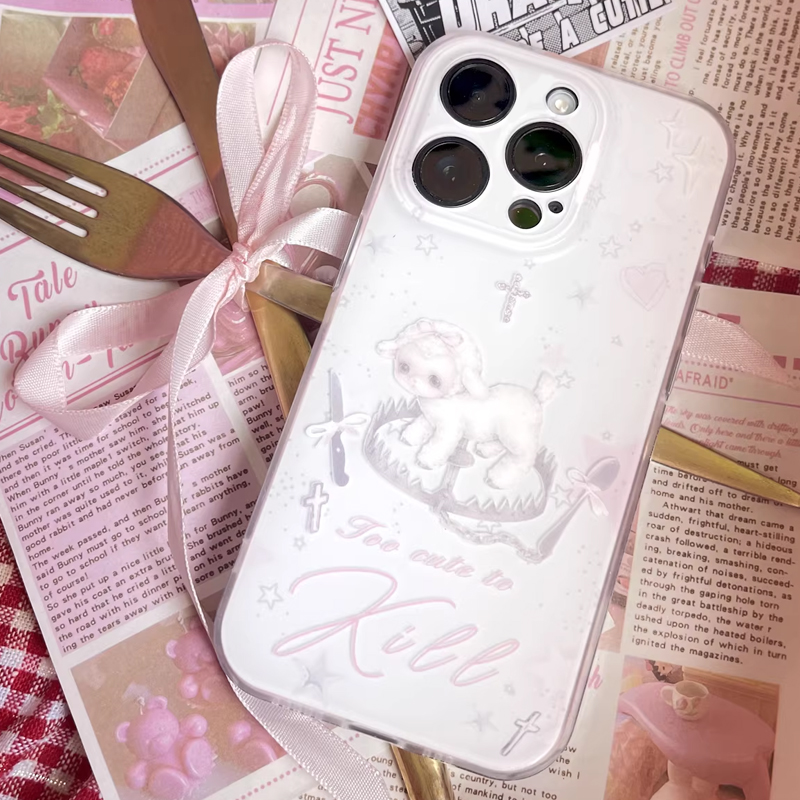 Y2K韓国風INSクリエイティブキュートピンク子羊漫画風スマ - Phone Accessories For Girls のレビューと価格