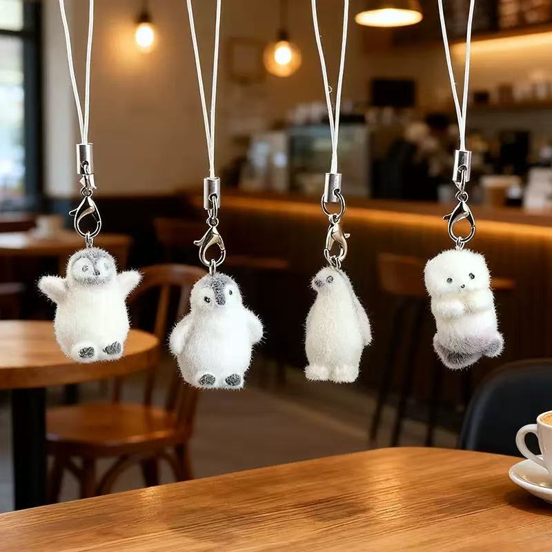 5個入り フロッキング加工 小さなペンギン レジンチャーム  - Phone Accessories Jewelry のレビューと価格