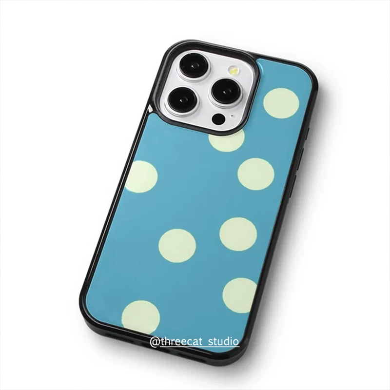 優しい女の子の湖ブルーミルクイエロー大きな水玉模様のiPho - Phone Accessories For Girls のレビューと価格