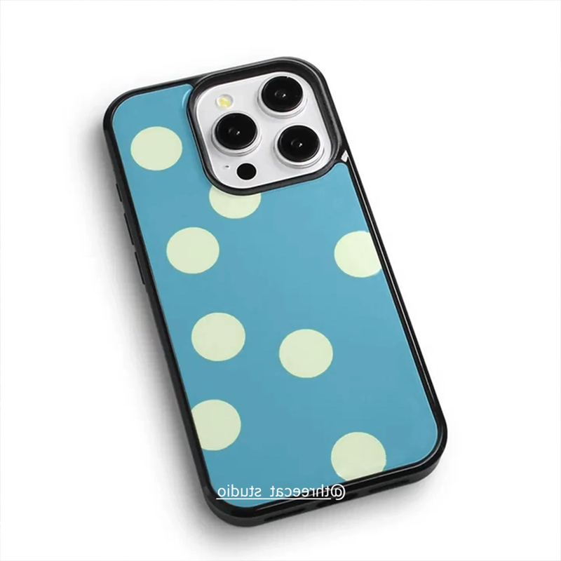 優しい女の子の湖ブルーミルクイエロー大きな水玉模様のiPho - Phone Accessories For Girls のレビューと価格